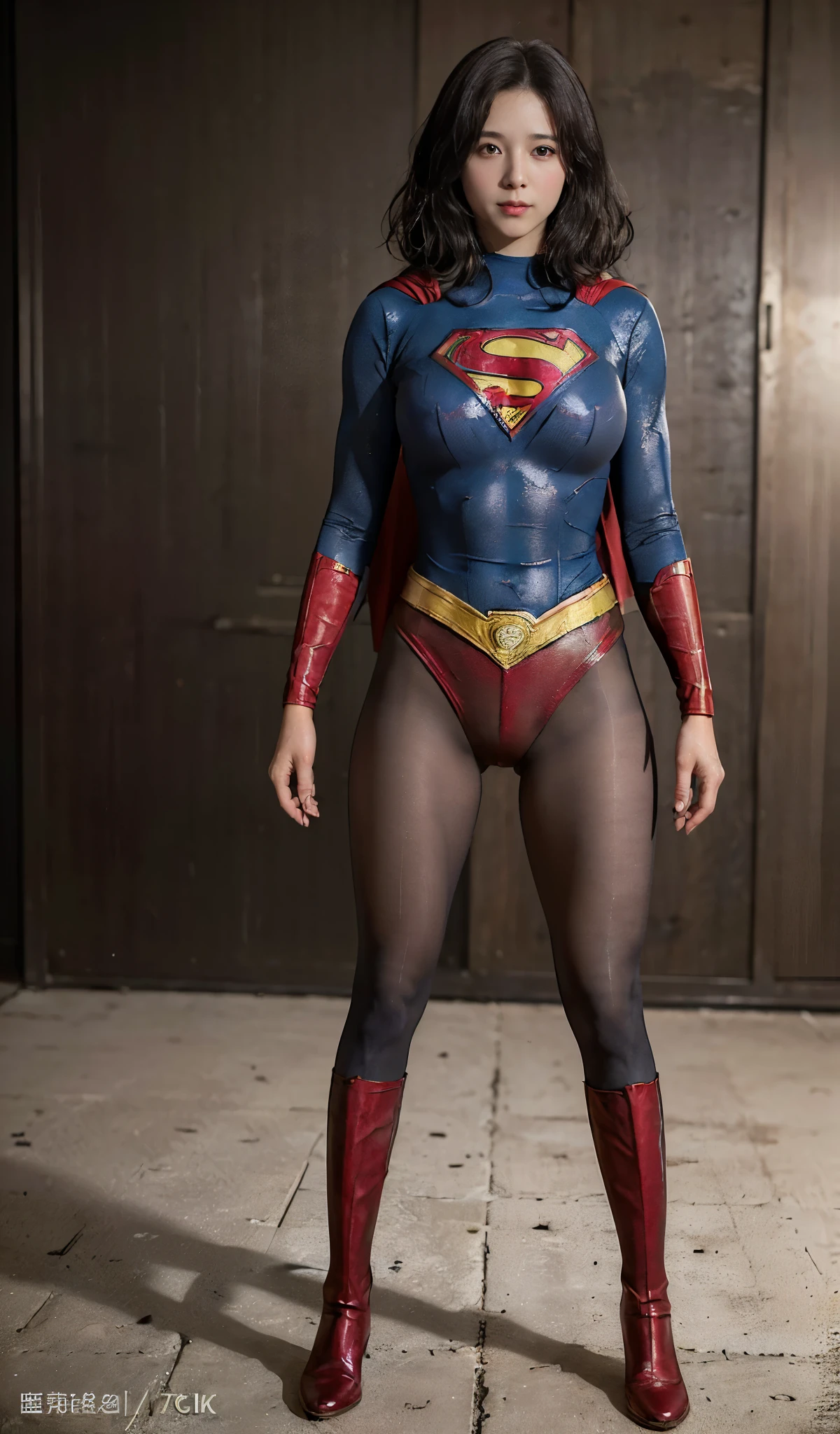 No background、(((Beautiful short haircut)))、(((Beautiful legs in black tights.)))、(((Legally express the beauty of your smile)))、((((Make the most of your original images)))、(((体にぴったりフィットするSupergirl Costume)))、(((Supergirl Costume)))、(((short and beautiful hair)))、(((suffering)))、(((Please wear black tights....、Wear red boots)))、((Best image quality、8k))、((Highest quality、8k、masterpiece:1.3))、(((Preserve background )))、Sharp focus:1.2、Beautiful woman with perfect figure:1.4、Slim Abs:1.2、Wet body:1.5、Highly detailed face and skin texture、8k