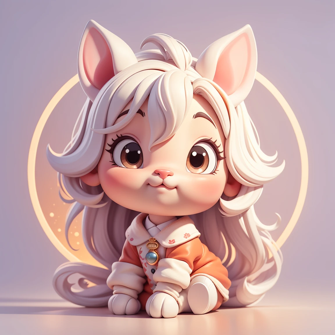 Cartoon horse ,so cute curve,3d,face by face, lunar year, created, horse , linear,