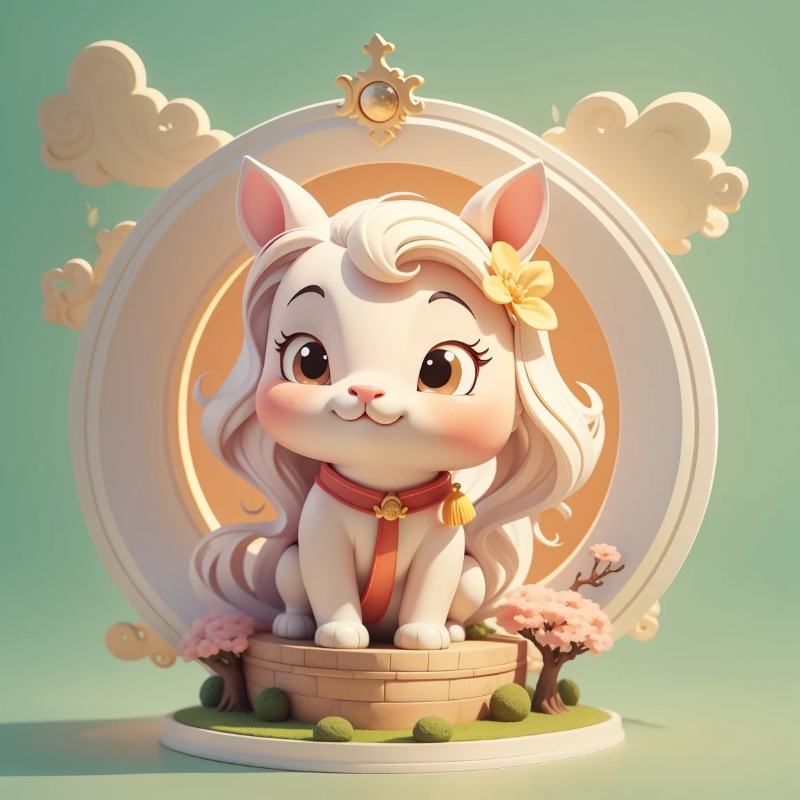 Horse,Cartoon horse ,so cute 3d curve, lunar chinese year, created, horse , linear,