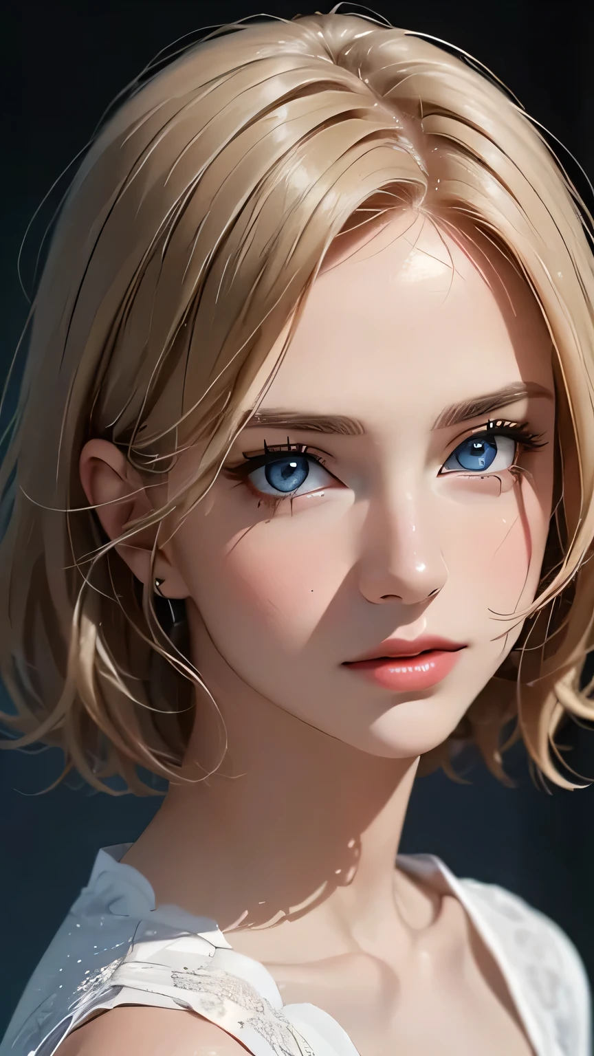 (highest quality,4k,8K,High resolution,masterpiece:1.2),Super detailed,realistic:1.37,portrait,blonde,blue eyes,white skin,medieval clothing,detailed facial features,beautiful lips,gorgeous eyes,A wonderful expression,retro style,soft lighting,Bright colors,short hair,break,