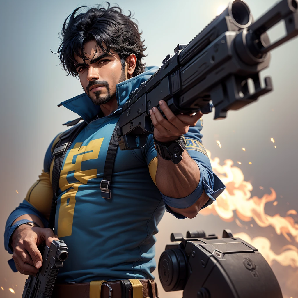 Ramcharan was shooting someone with gun