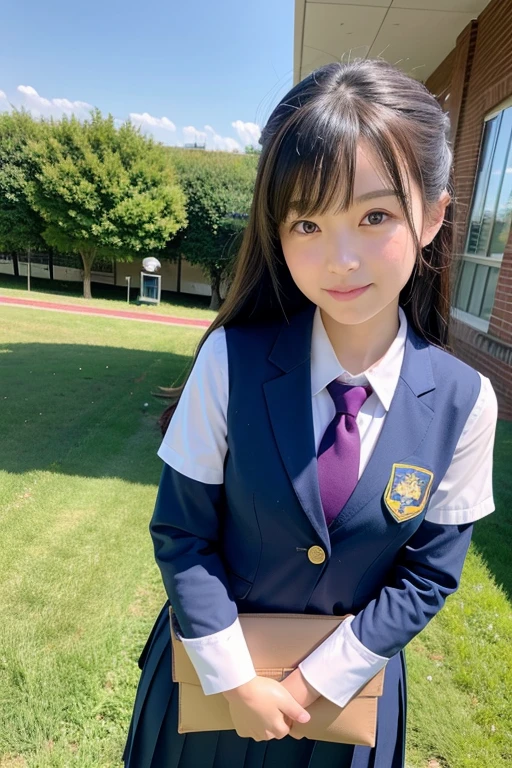 ((Highest quality)), ((masterpiece)), (detailed), One girl、uniform、At school、Beauty