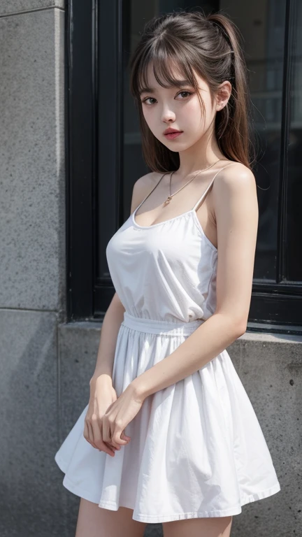 solo , 1girl , dress hip hop styes , mid breast , American girl