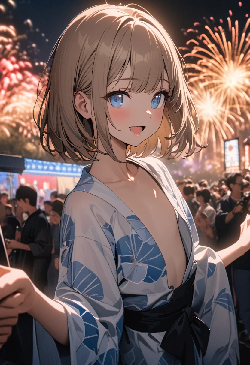 nsfw:1.6, Top quality, masterpiece, ultra high resolution, , (top quality, high resolution, 4K, detailed lighting, shaders, perfect anatomy, perfect proportions), eye of the beholder, (masterpiece, top quality) (top quality, 4K, 8K, high resolution, masterpiece: 1.2), highly detailed, (masterpiece: 1.3, top quality, ultra high resolution, ultra detailed), (top quality: 1.2), perfect eyes, perfect face, perfect lighting, (top quality, 4K, 8K, high resolution, masterpiece: 1.2), highly detailed, (top quality, 4K, 8K, high resolution, masterpiece: 1.5), highly detailed, masterpiece, top quality, ultra detailed, top quality, high resolution, 32K CG, very delicate and beautiful, illustration, high resolution, sharp focus, front lighting, glow, girl 1 person, solo, smiling, very beautiful and detailed anime face, very detailed eyes, ((masterpiece)), ((best quality)), (super detailed), ((cute)), cute, ((very detailed)), 4K, (8K), best quality, (best quality, 8K, 32k, masterpiece, super high resolution, very detailed, impressionistic:1.2), blurred background, (((two arms))) , (((two foot))), (((four fingers and 1 thumb))), Best quality , ((only one naval)),
Female. ((Blonde hair)). ((((Topless)))). ((((Breasts and nipples not covered)))). (White panties). ((((Evening updo. Tied in a bun at the back.)))). (((Bangs swept to the side to show forehead))). (((Slicked back))). Beautiful blue-green eyes. Deep pupils. Pink lips. ((Big breasts)). Full breasts. Well-shaped breasts. Small pink nipples. Slim waist. Perfect proportions. Slender body. Well-proportioned body. ((Tan lines: 1.2)). Blushing face. ((((Lying down)))). ((White choker)). Earrings. Necklace. Bracelet. Anklet. (((Lots of fireworks in the night sky))). (((Stylish night pool))). ((Neon signs)). (Cafe bar). ((((Beautiful water surface))))