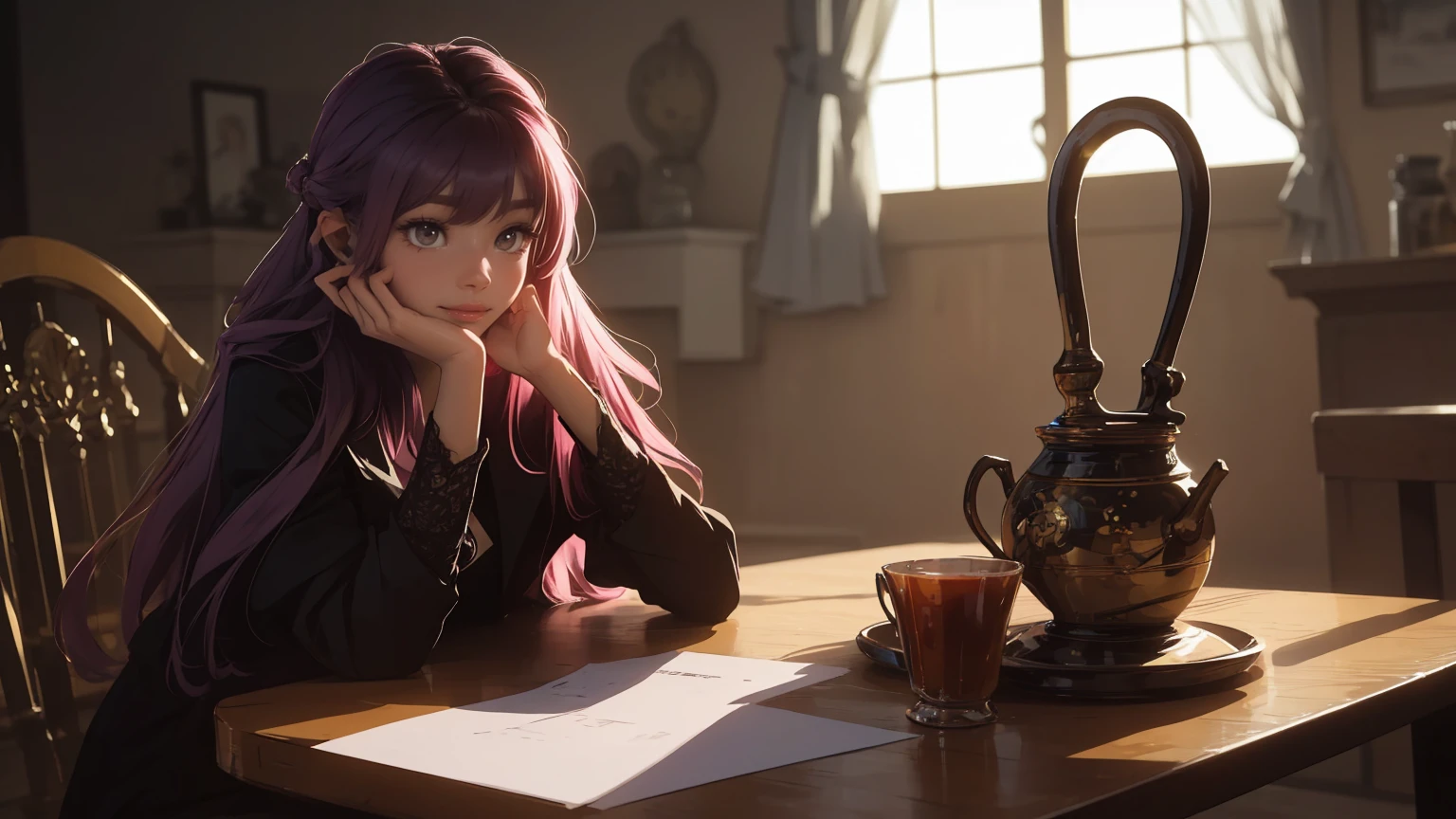 Ultimate Sword (Zekken), masterpiece, Best quality, 1 girl,photo, Studio photography, realistic:1.2, Littlemasterpiece, yuuki konno from anime SAO, hairband, long hair, pointy ears, purple hair, (red eyes:1.5), Best quality, very detailed, high riding_Yuki, smile, (recognized, tempting, breathtaking, breathtaking, fabulous, startling:1.3), (very detailed, high quality:1.3) Тиндаллаmasuter piece、top quality、Highest standards、Highest image quality、Table、complex parts、a high resolution、depth of field、natural soft light、professional lighting, [[gentle fingers and hands:0.55]::0.85],(detailed fingers),),(emotional),(breathtaking),(main part:1.2) whole body.), (Anime Style), (Super Detailed), (brutal), (uhd, HDR), (8k), (High Resolution: 1.2), (Complex and Beautiful: 1.2)