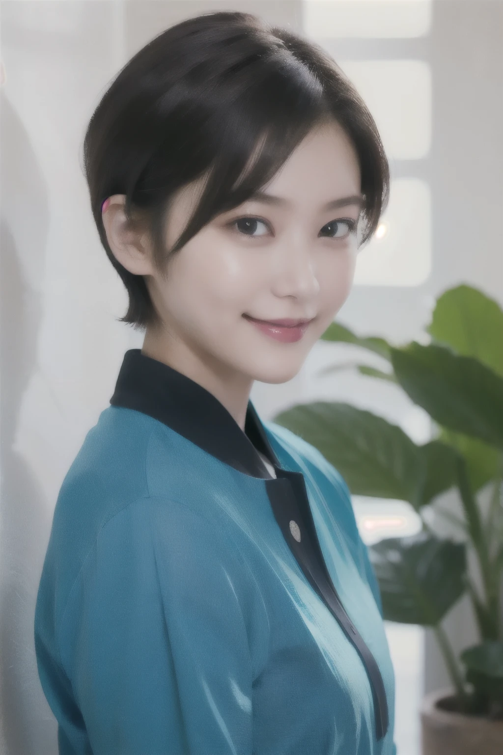259 20-year-old female, (short hair),(Genuine), smile