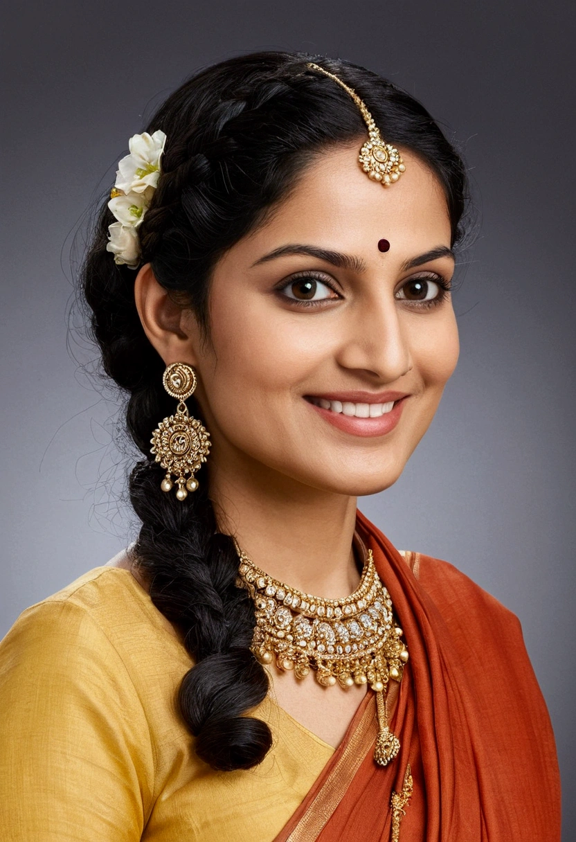 Big boob nave red transparent saree