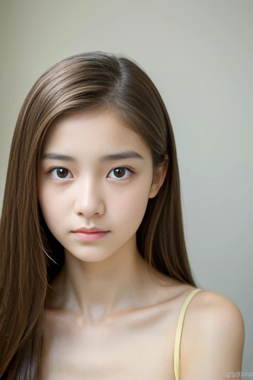 (Highest quality), (Beautiful Japanese girl), (Moisturized lips), Narrow eyes, double eyelid, Delicate clavicle, Flat Chest , I'Ashamed of my smallness, underdeveloped udder, smile, (Spotted sunlight: 1.2), Professional Lighting, (Petite figure), (Sunburned skin: 0.2), Full body photo, Full Body Focus, (Kneel)、A fine honor student、Slender body、(School Uniform)、boyish, Putting very short hair into a ponytail、Stylish white bedroom、Ribbon on chest、Sweep all your hair back、