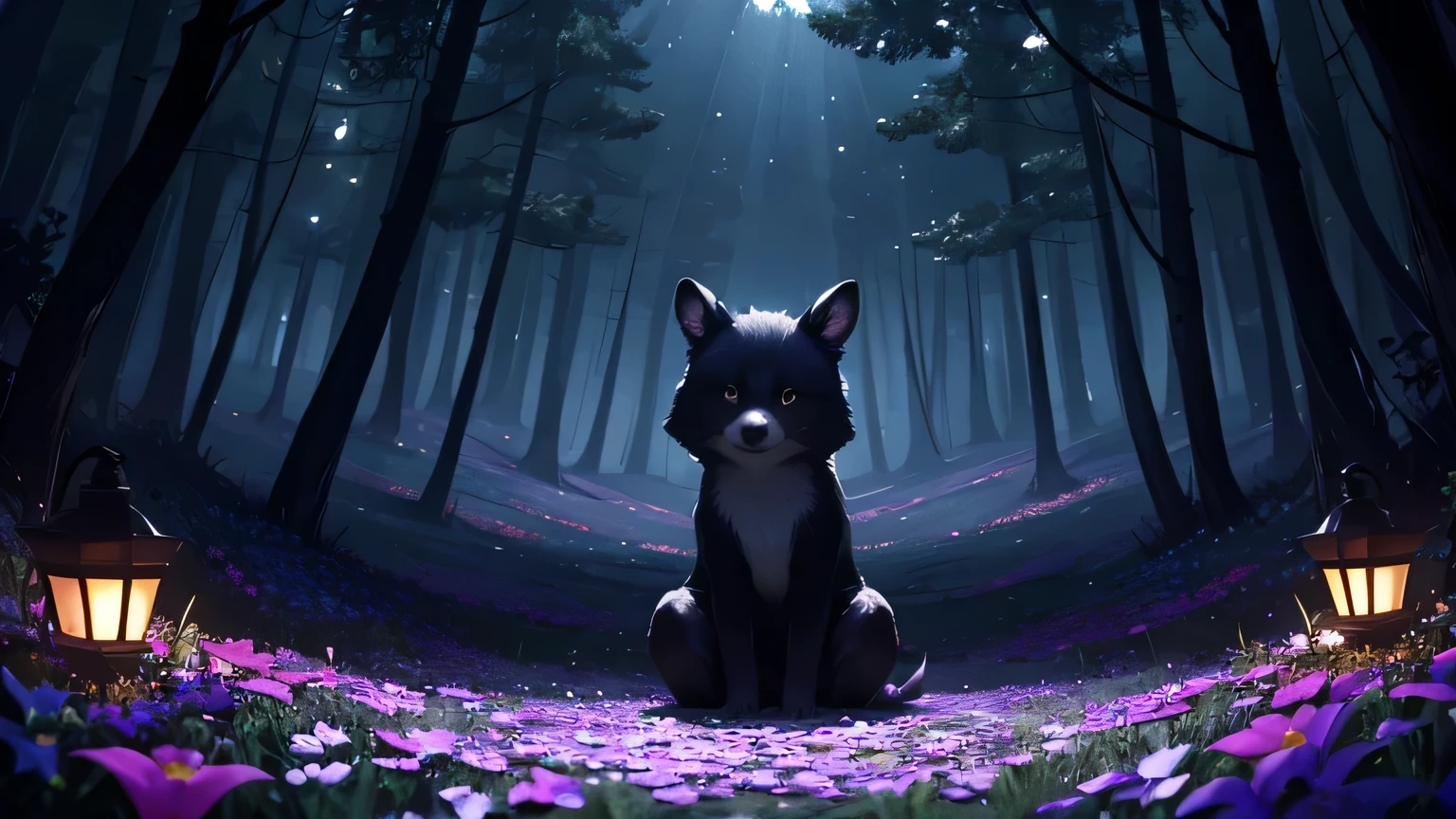 insideroon,flowers everywhere, dark theme, no humans, no animals, no ligths, darkness