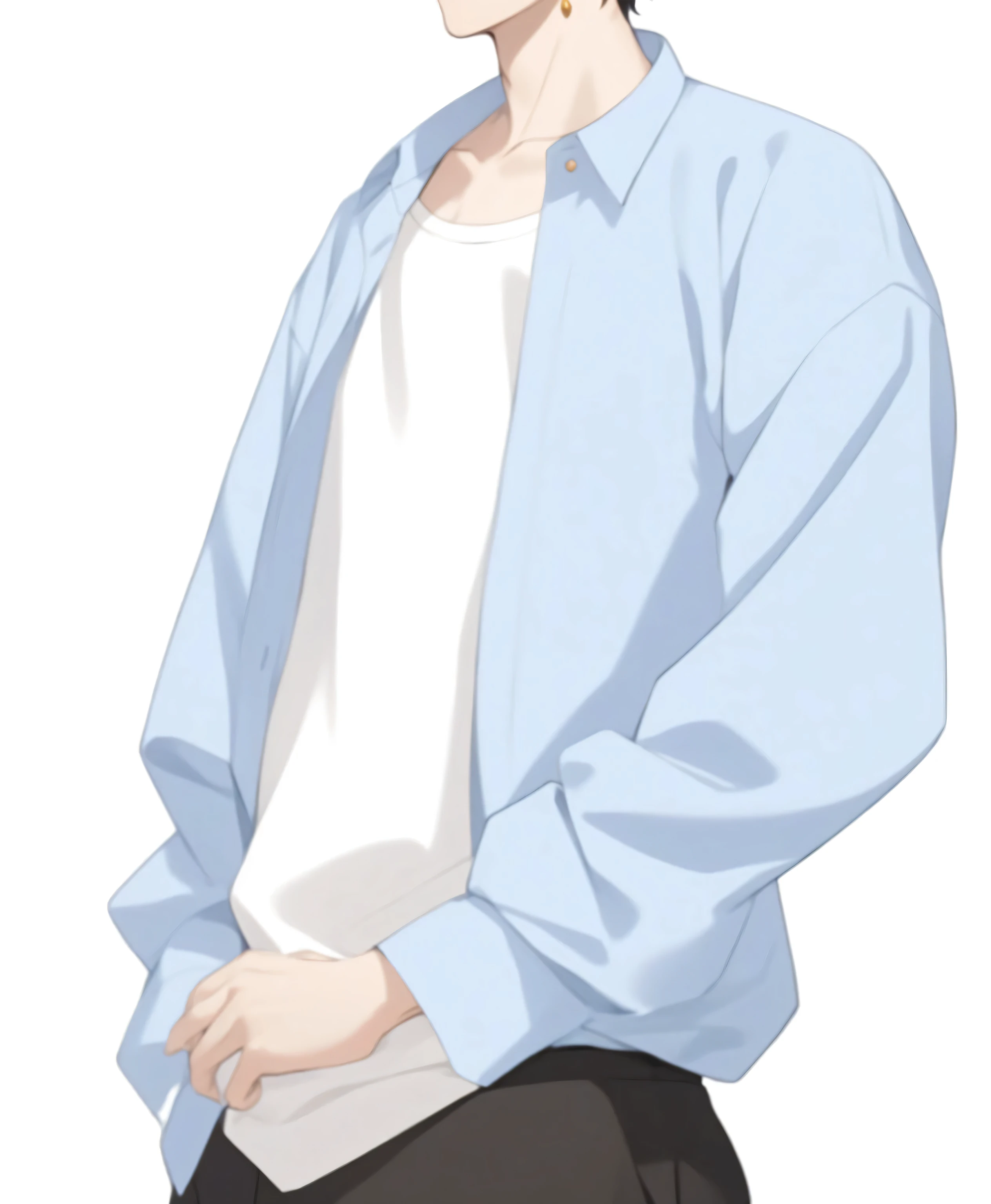 masterpiece, best quality, very aesthetic, absurd, Very detailed, Depth of Field, Blurred background, ((1 boy, Solitary, male only, Male focus, Upper Body, aldult)), (Old God_aki, White hair, Yellow eyes, short hair, Hair between the eyes, Bangs, Earring on left ear), Happy, Looking at the audience, For the audience, clavicle, outdoor,