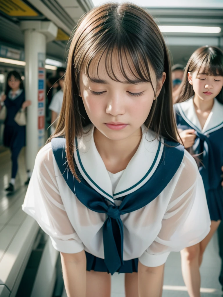 (beautiful),(15 years old:1.3),(Embarrassing:1.5),(In 8K),(Buckshot),Cute Japanese Girls,Photorealistic,Ultra-high resolution,Highest quality,Natural light,(Ray Tracing:1.2),
The break is
(Big Breasts:1.3), Narrow shoulders,(Escalators in subway stations), See through, Embarrassing from,high school, Sailor suit, loafers, White short socks, From below, high school, Panty Shot Skirt, sealed, throw,
break
(Natural skin texture,Fine skin, Hyperrealism,Ultra Sharpness),Intricate details,Written boundary depth,(blush), break,(Top view:1.5)、fear, Despair, ((I close my eyes and gasp hard:1.2))、Endure:1.5)), Grit your teeth、The whole body is projected