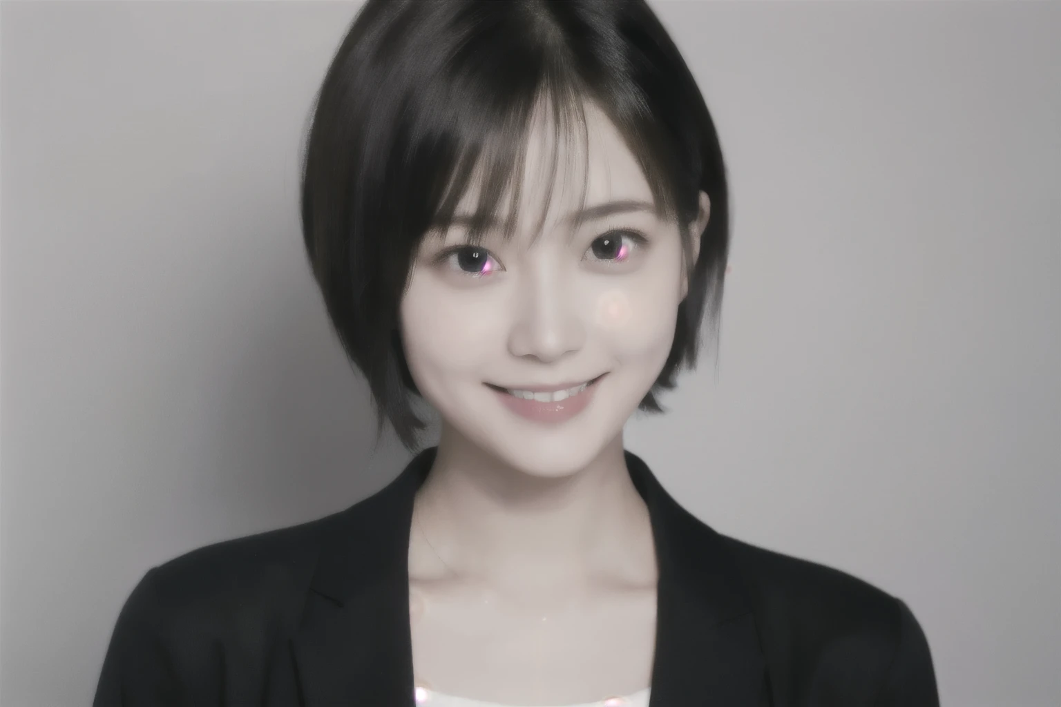 259 20-year-old female, (short hair),(Genuine), smile