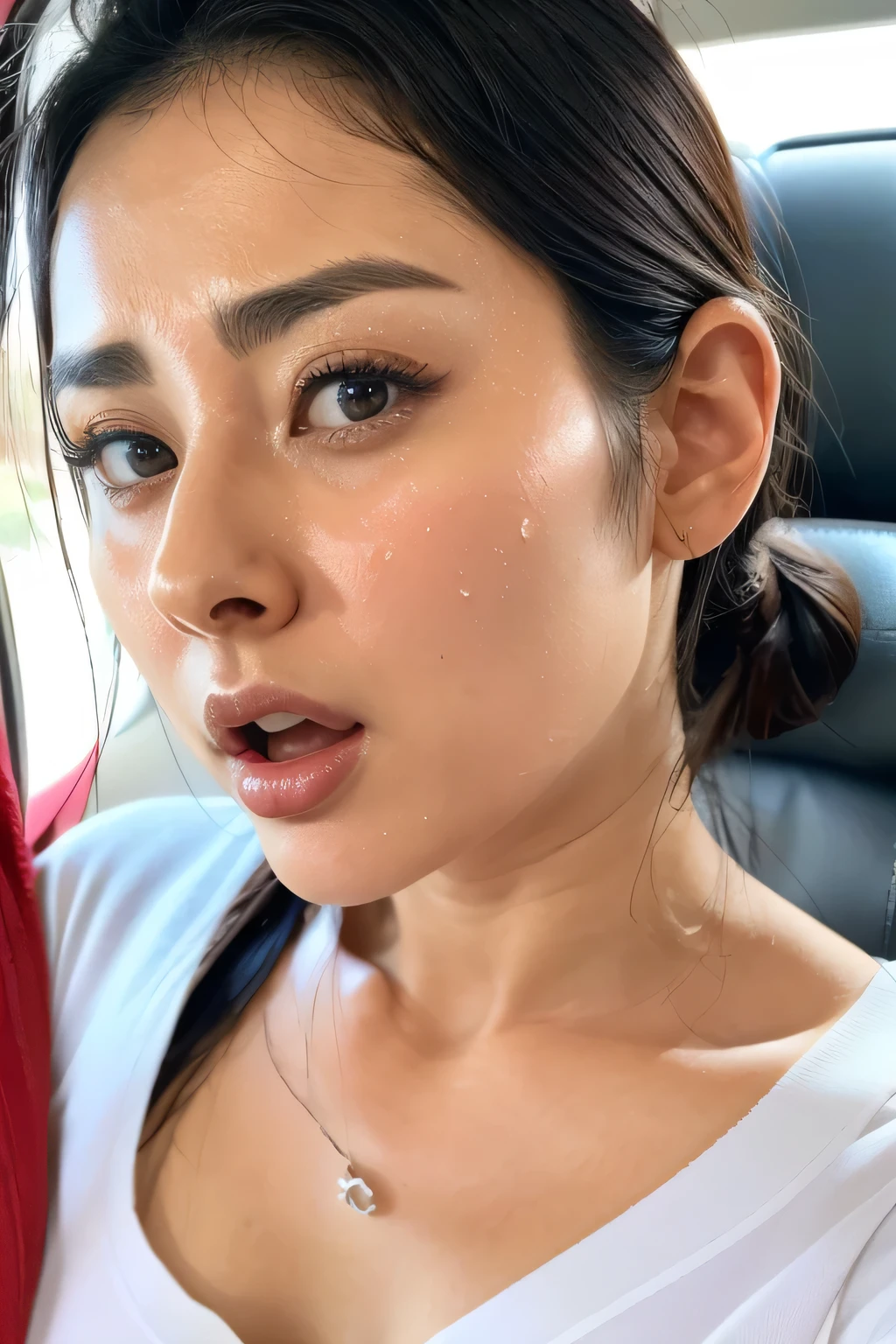 Beautiful Japanese actresses,(photo Realistic:1.4), (hyper Realistic:1.4), (Realistic:1.3),Very detailed, Edge Orgasm,face Focus, ((Woman with open mouth)) , Edgy Woman _face、Age 35、Black-haired、 News anchor、,Commuting Train,Inside the car,congestion,Stand and grab the strap,Male passenger in the back seat,((Sweat)),((skin shining with Sweat))((Clabrasion glistening with Sweat,face shining with Sweat)),,Entrance to the house、In front of the entrance、In front of the shoe rack、White collared shirt,Hair tied up、teacher,Frowning, eyeball, Glare, Frowning, Frowning, shout, Big eyes, Crazy Eyes,((oil filter))((Bukkake))((Super Hard Orgasm))wet filter,(Symmetrical nose)((Raise your eyebrows, Frowning, close your eyes))((横face))Looking to the side,((Please generate all in landscape format))