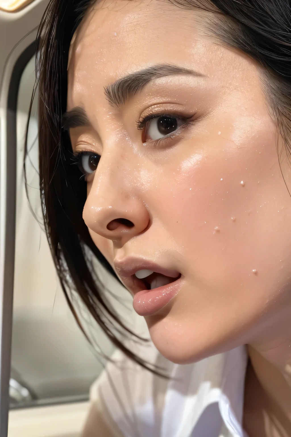 Beautiful Japanese actresses,(photo Realistic:1.4), (hyper Realistic:1.4), (Realistic:1.3),Very detailed, Edge Orgasm,face Focus, ((Woman with open mouth)) , Edgy Woman _face、Age 35、Black-haired、 News anchor、,Commuting Train,Inside the car,congestion,Stand and grab the strap,Male passenger in the back seat,((Sweat)),((skin shining with Sweat))((Clabrasion glistening with Sweat,face shining with Sweat)),,Entrance to the house、In front of the entrance、In front of the shoe rack、White collared shirt,Hair tied up、teacher,Frowning, eyeball, Glare, Frowning, Frowning, shout, Big eyes, Crazy Eyes,((oil filter))((Bukkake))((Super Hard Orgasm))wet filter,(Symmetrical nose)((Raise your eyebrows, Frowning, close your eyes))((横face))((Looking to the side)),((Please generate all in landscape format))