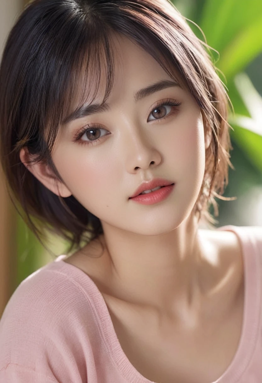 Octane rendering, 8K rendering, Ray Tracing, Volumetric light, 1 girl, beautiful japanese woman, Ultra-high resolution drawings of various flowers., sexy body, cowboy shoot, movie light, dark,, eccentric, complex pattern, Fractions of Chaos, pink, orange, realistic yellow, High quality, Cute face, Beautiful face, detailed faceและสมบูรณ์แบบ, eyes that are large and even, sexy lips, Perfect round iris, real skin, uneven skin, complex and detailed sexy body, Fascinating, sexy, Erotic, Beautiful face, detailed face, perfect proportions, big breasts, Thin waist, navel, Target gap, thigh, dynamic gesture, 4K resolution, 32K hyper detail, very High quality model,