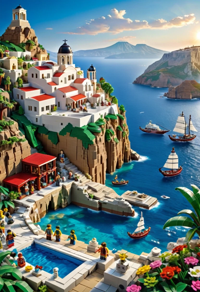 Magazine cover,best quality, very good, 16K, ridiculous, Very detailed, Greece,Made of Lego, ((Idols))((A masterpiece full of fantasy elements))), ((best quality)), ((Intricate details))(8K)