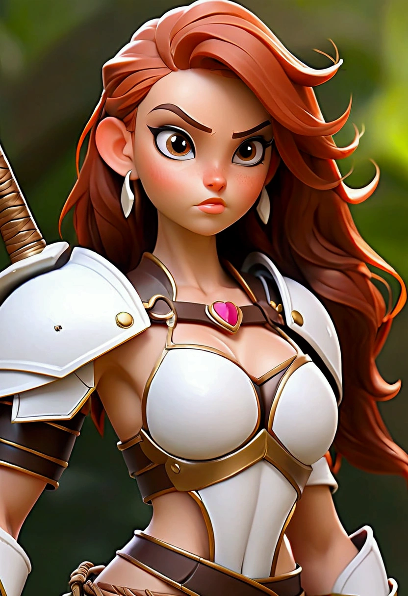 Beautiful warrior in incredibly sexy bikini armor