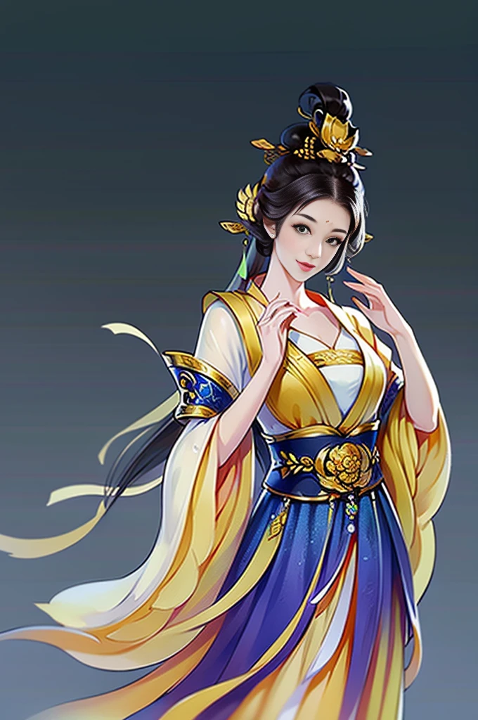 (masterpiece,super detailed,HD details,highly detailed art)1 girl,Half body,xianxia,blue,elegant,Highly detailed character designs from East Asia,Game character costume design,simple,ultra high resolution, sharp focus, epic work, masterpiece, (Very detailed CG unified 8k wallpaper),pretty face,beautiful eyes,HD details