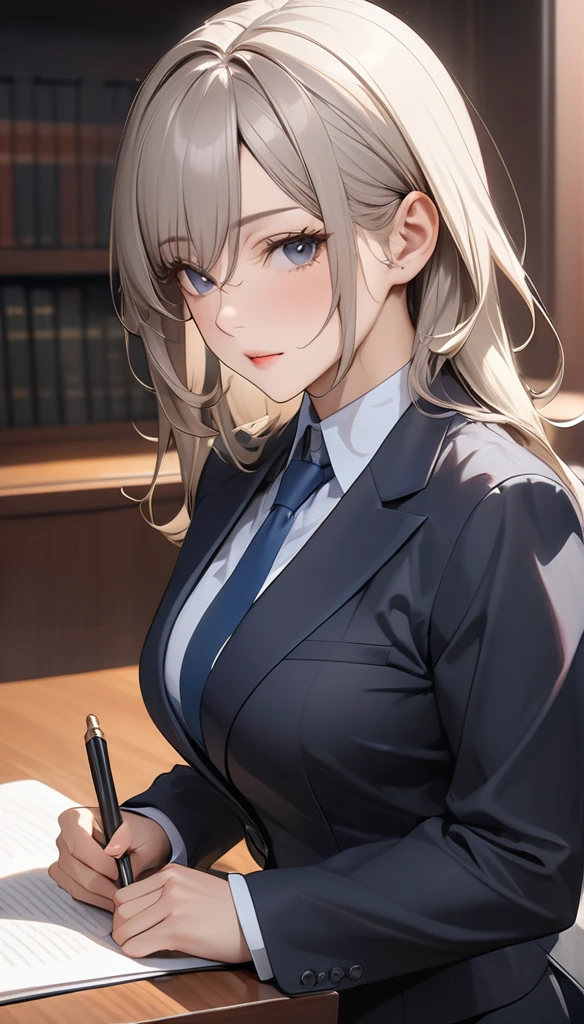 (masterpiece, Highest quality:1.2), Generated in SFW, A mature female lawyer, alone, appeal to the defendant&#39;s defence, Brave and attractive demeanor, BREAK (High-end and strict suit skirt), Clear and attractive eyes, Strong-willed, Justice, Responsibility, Extreme fatigue, BREAK Exhausted Body, A sigh of relief, Feeling of weakness, The joy of victory, sense of achievement, Confidence and pride, BREAK: Eyes on the Prey, Seduction to the viewer, We look forward to your request, Domination of female lawyers, ARW, shot from below