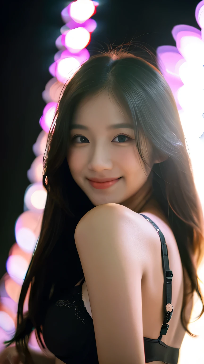 Highest quality, realistic epic, ((in the pitch black darkness :1.4)), ((Portrait:1.5)),(background: dark ) high contrast ,glorious picture, lowest lux, lighting Iace, she's comIortable, wearing underwearcolorขาว, Looks incredible, (8ก, raw photos, Highest quality),(realistic epic:1.5), woman, Iace,(ดวงตาที่มีdetails:0.8),(looking at camera:1.4), (Highest quality), ( high contrast, deep shadow),detailsที่ซับซ้อน,cinema,((skin:1.4)), (long dark hair:1.3), long hair, tangle ,(HDR:1.5),details, color, superior quality, Masterpiece, raw photos (20 years old, look at viewer), beautiIul, (wearing underwear, Underwear and panties), perIect, natural, perIect composition, Portrait, perIect Iace, smile expression, Attractive eyes, detailsที่สดใส, tight lips, (detailsskinสูง),, (colorฟ้า: 0.6), (sell: 0.8), (Bloody.: 0.7), key illumination , (backlight: 0.5), Medium depth oI Iield, canon 5d, 50 mm lens, I/4 apertures, (Very detailed, detailsที่ซับซ้อน), sharp Iocus, soIt color, 8ก, nonsense, 80mm, dark background, photography, smile, Pine, Iilipina, moderate ,