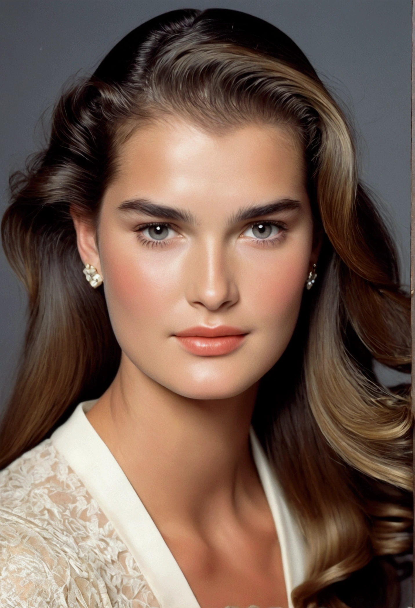  Young 16 year old Brooke shields ((looking very beautiful)) ((((very beautiful face))))