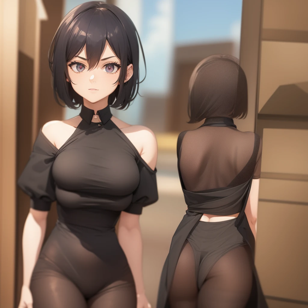 Women, pixie cut, he would be, busty, 2d anime