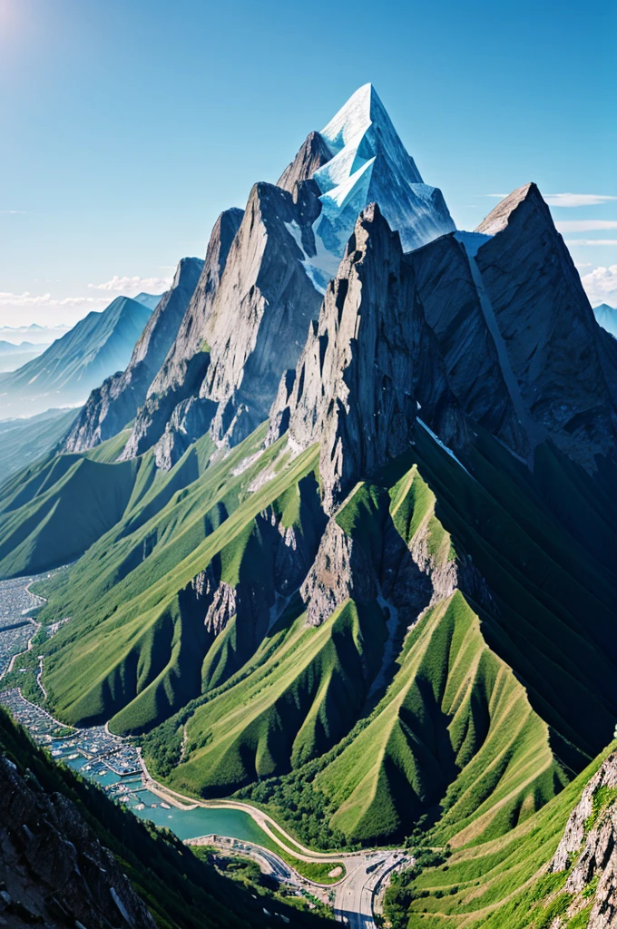 Anime cartoon mountains