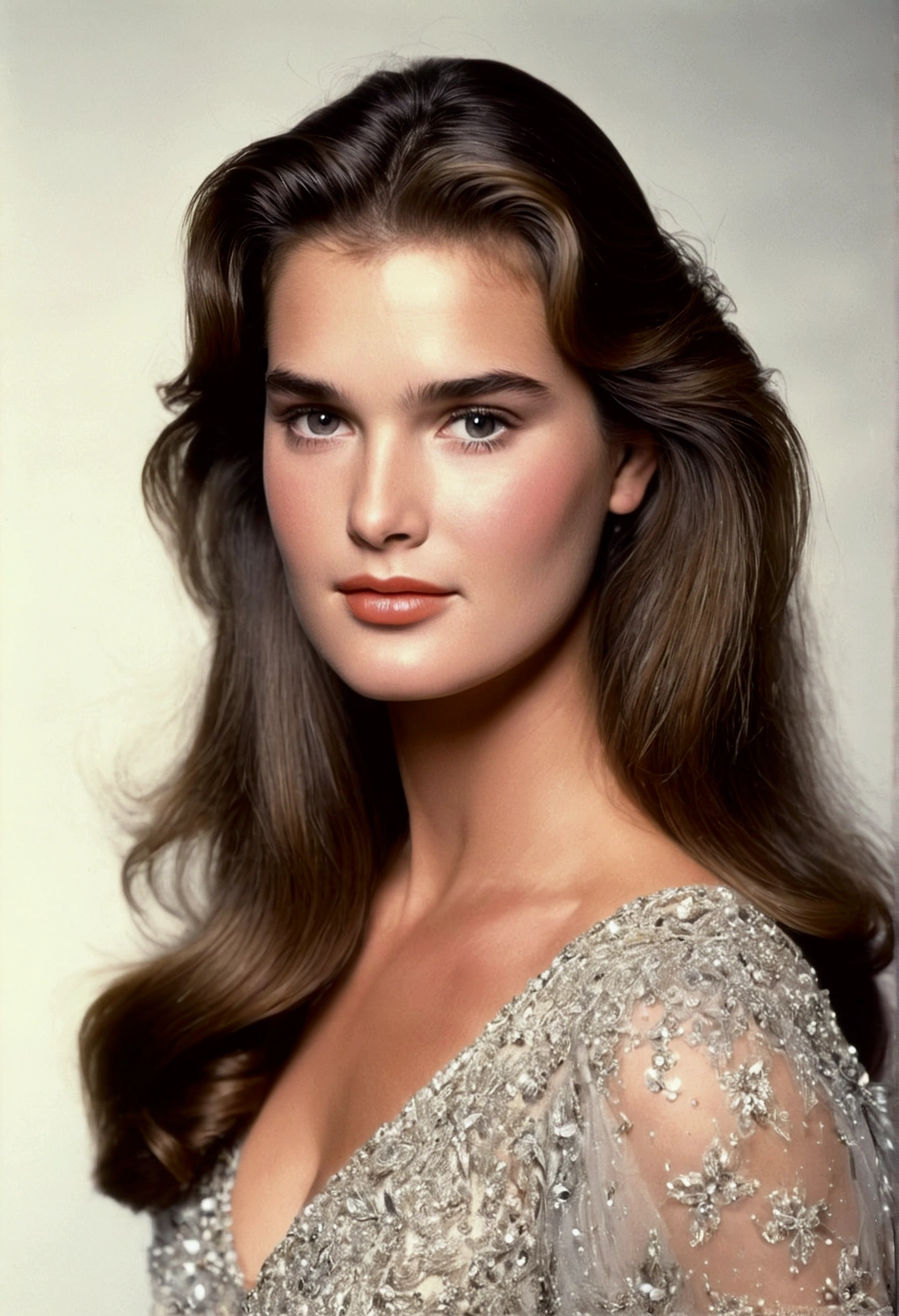   Brooke shields ((looking very beautiful)) ((((very beautiful face))))