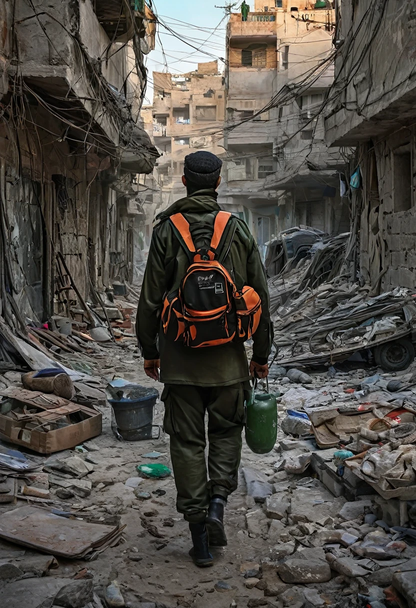 a powerful album cover, a of Gaza, war-torn Gaza, resilience and suffering, harsh realities, courage and determination, poignant imagery, muted color palette, struggle and hope, strength in adversity, inspire empathy, support for Gaza, (best quality,4k,8k,highres,masterpiece:1.2),ultra-detailed,(realistic,photorealistic,photo-realistic:1.37),HDR,UHD,studio lighting,ultra-fine painting,sharp focus,physically-based rendering,extreme detail description,professional,vivid colors,illustration,concept art