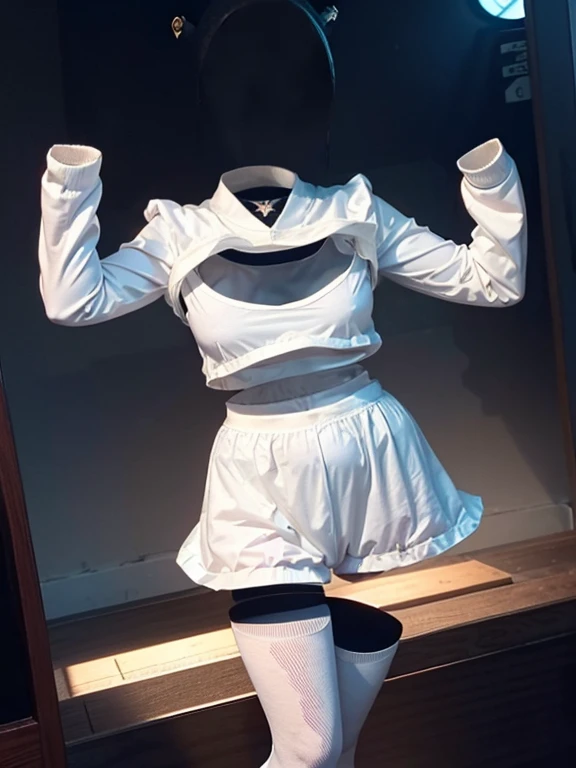 Transparent skin, Faceless, can not see, No humans, Headless, Sailor suit, Big Breasts, whole body, You can even see the feet, socks, No hair, Cute pose