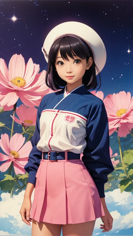 Shiori Matsumoto, Hideko Mizuno, Yukiko Oshima, Yumiko Tabuchi, Robert Blue, Ruth Deckard, Surrealism Wonder Strange Fantastic Fantasy Sci-Fi, Japanese Anime, Miniskirt Beautiful High School Girl's Cosmetic Box, perfect voluminous body, a Cosmos of Cuteness, detailed masterpiece hyper realistic sharp focus embarrassing shy blushing cute happy wet real