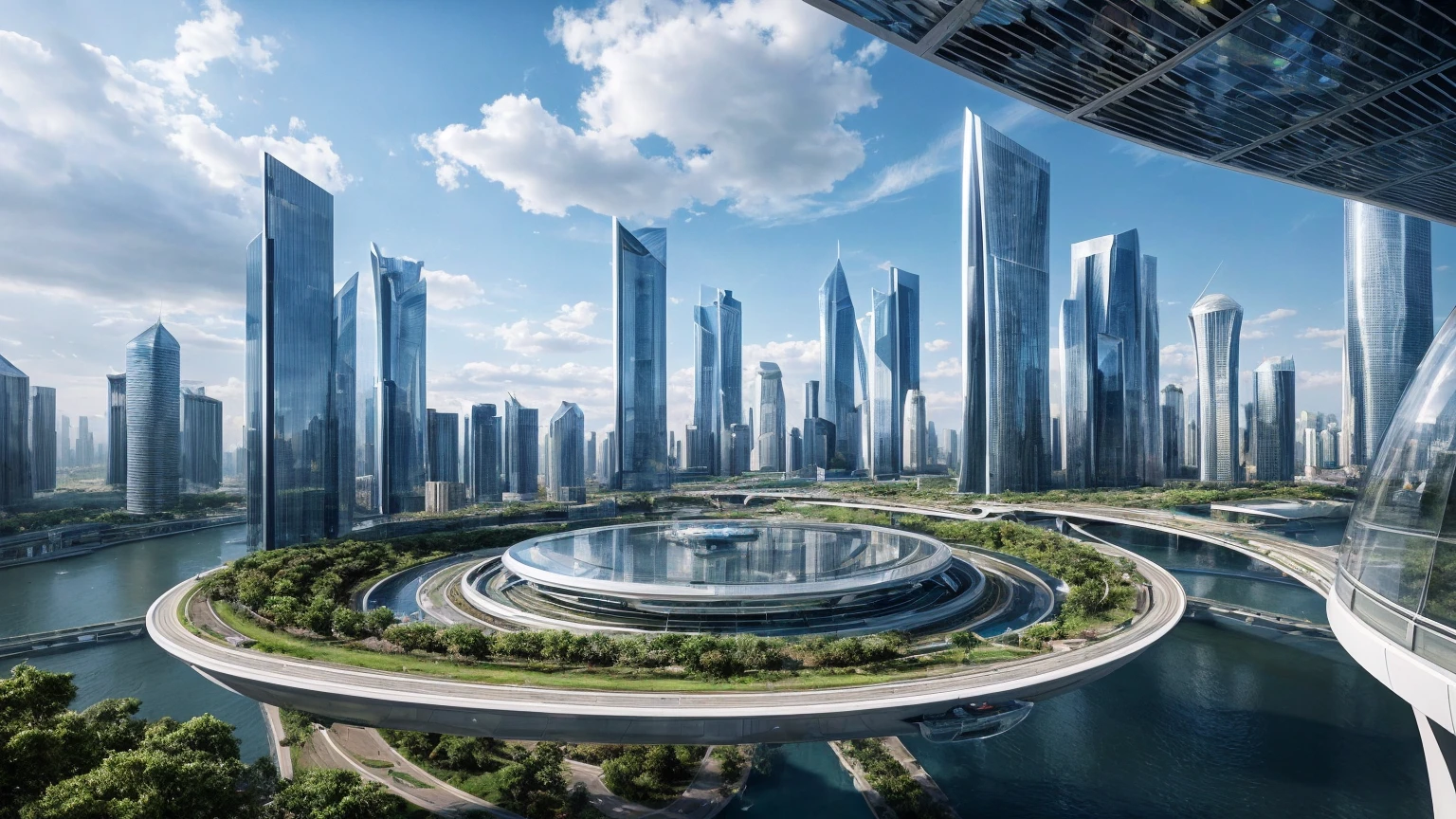 (Best quality,4K,8K,A high resolution,Masterpiece:1.2),Ultra-detailed,(Realistic,Photorealistic,photo-realistic:1.37),Futuristic floating city,Futuristic technology,Huge urban high-tech tablet platform,Airship,Floating in the sky,Futuristic city,Small airships around,High-tech hemispherical platform,Colorful lights,Advanced architecture,modernn architecture,skyscrapper,Access the cloud,Scenic beauty,view over city,Impressive design,Blend seamlessly with nature,energetic and vibrant atmosphere,Futuristic transportation system,Parking is suspended,Transparent path,Lush greenery,Sky gardens,cascading waterfalls,Magnificent skyline,reflections on the water,Sparkling river,Architectural innovation,futuristic skyscrapers,Transparent dome,The shape of the building is unusual,Elevated walkway,Impressive skyline,Glowing lights,Futuristic technology,Minimalist design,Scenic spots,Panoramic view,Cloud Piercing Tower,Vibrant colors,epic sunrise,epic sunset,Dazzling light display,magical ambiance,The future city,Urban Utopia,LuxuryLifestyle,Innovative energy,sustainable development,Smart city technology,Advanced infrastructure,Tranquil atmosphere,Nature and technology live in harmony,Awesome cityscape,Unprecedented urban planning,Architecture connects seamlessly with nature,High-tech metropolis,A cutting-edge engineering marvel,The future of urban living,Visionary architectural concept,Energy-efficient buildings,Harmony with the environment,A city floating above the clouds,Utopian dreams become reality,The possibilities are endless,State-of-the-art transportation network,Green energy integration,Innovative materials,Impressive holographic display,Advanced communication system,Breathtaking aerial view,Quiet and peaceful environment,Modernist aesthetics,Ethereal beauty