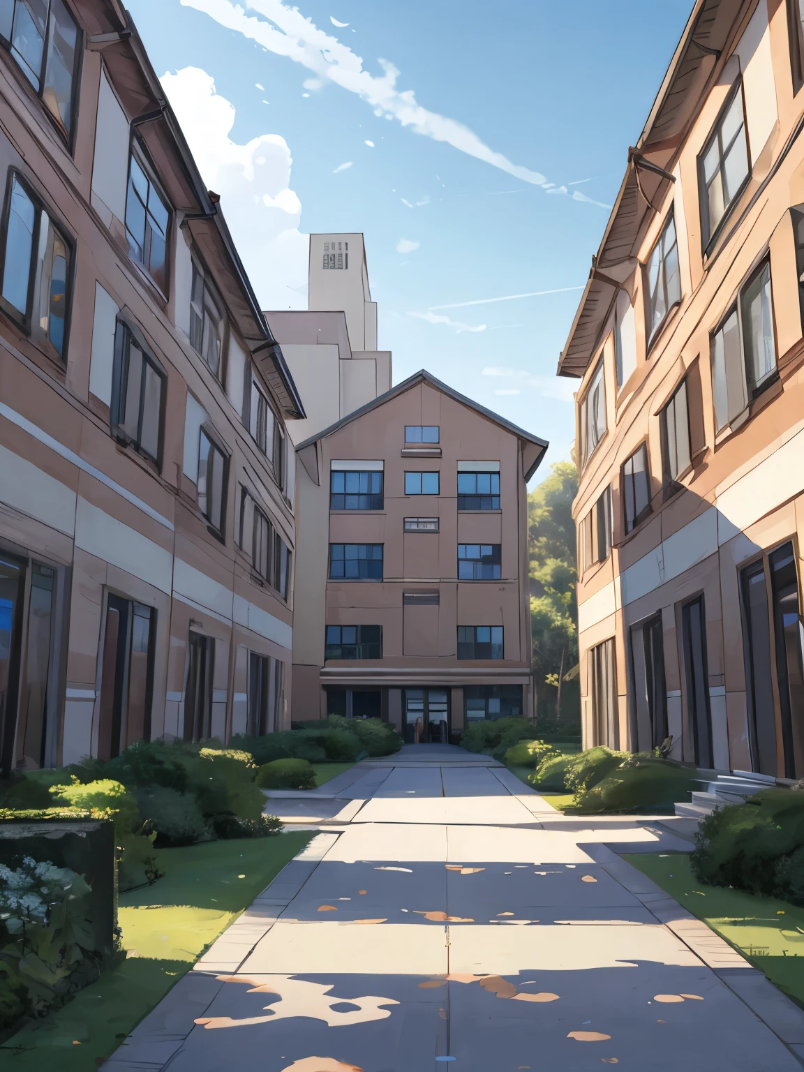 high resolution ,masterpiece ,modern ,University dormitory building scenery ,((unmanned))