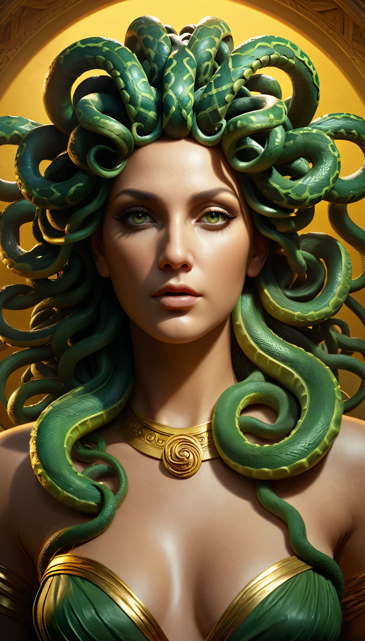 masterpiece,Highest quality,(Highly detailed CG Unity 8K wallpapers),(Highest quality),(Best illustrations),(Best Shadow),Realistic lighting,,Medusa,Peter Moerbacher