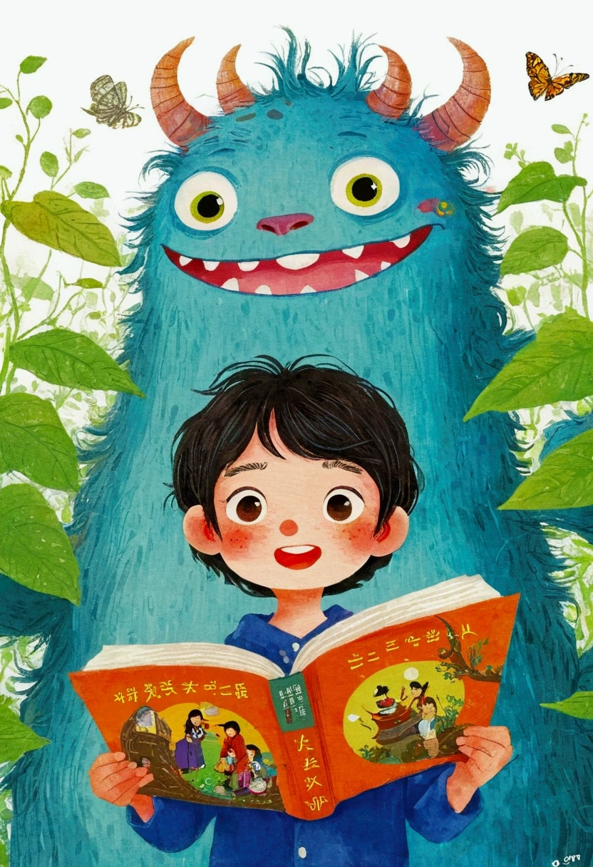 There is a cartoon picture with a monster, author:Toth Wu, by Relia Penesic, A beautiful artistic illustration, Lovely detailed artwork, studio ghibli illustration, Cute illustrations, Children's Book Illustrations, author Pedro Pedraja, Children's Book Illustrations, Children's Book Illustrations, Luo Ping, author jeonseok lee, Fine quality illustrations