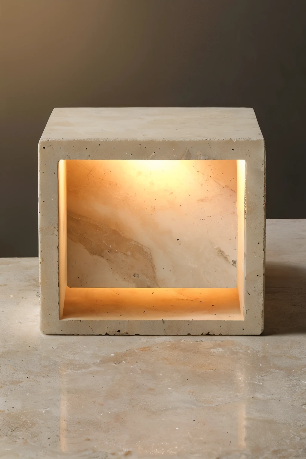 A small cube made of travertine alabaster, containing an internal LED light, with light geometric patterns that allow light to pass through.
Materials: Natural travertine alabaster with delicate geometric patterns.
Dimensions: Approximately 10 cm in length, width and height.
Lighting: Warm white interior LED light.
the pattern: Modern and simple, perfect for small tables and spaces.