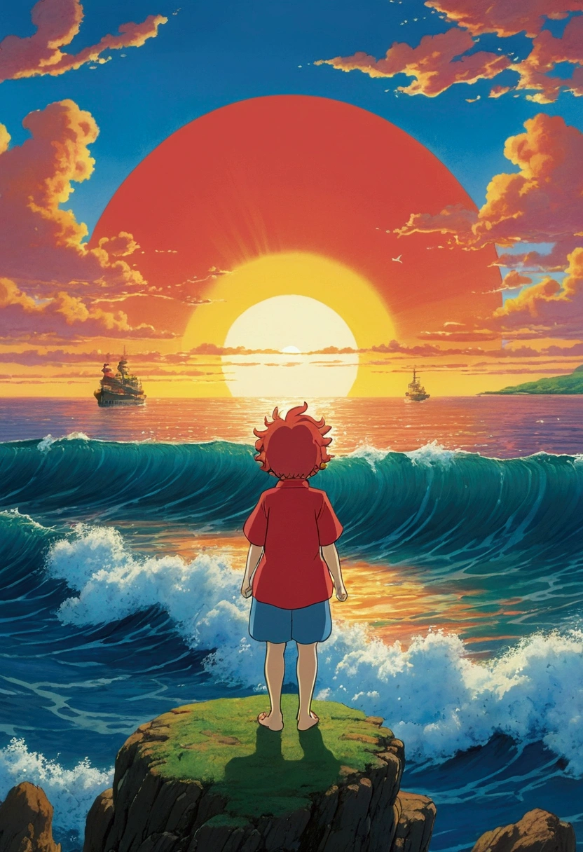 Ghibli Ocean sunset Ponyo Laughs
