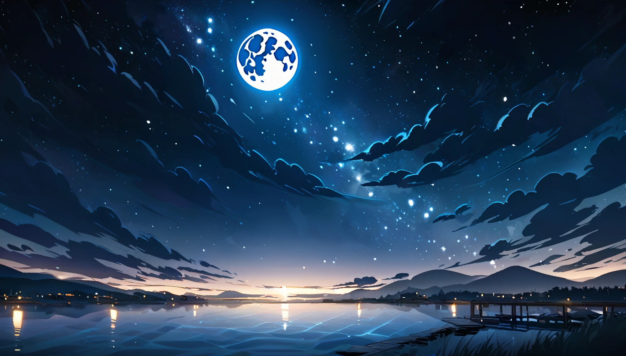 Shining Night Sky moon