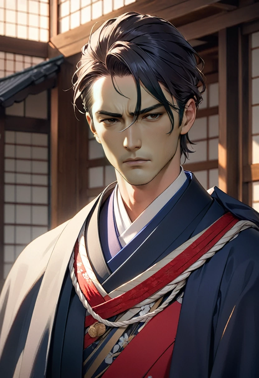 . Scowling face male、Very handsome、high quality、Masterpiece