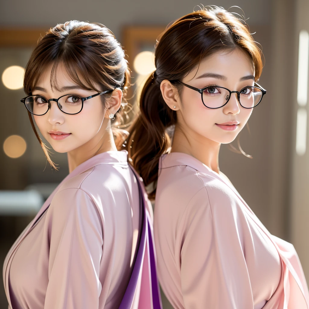(smile), Raw photo, (((Ultimate beauty portrait)), (((ツヤGlowing Skin))), (((Cat ear))), (((Glasses))), 20-year-old beautiful Japanese idol、Bright expression、(((Brown Hair))), (((Big eyes like jewels)))、 Glowing Skin、(((doctor))), (((服装はdoctorが着るような白衣、The background is inside the hospital))), ((Medium Hair)), ((Smooth ponytail)), (Standing posture )), (From below)、Eyeliner、Beautiful Skin、((Brown Hair)),((Big jewel-like eyes)),(Standing posture),(From below)、 Eyeliner, Beautiful Bangs, Eyebrow hair, Natural Lip, Upper Body, ((Famous Paintings, Highest quality, 超high resolution)), high resolution, Super fine, Film Light((Famous Paintings, Highest quality, Super fine)), High definition, High resolution, High definition)), Detailed Background, 8 KUHD, SLR, Soft Light, high resolution, Film Grain, fujifilmxt3, Deep writing depth, 自然なSoft Light. The background is clear