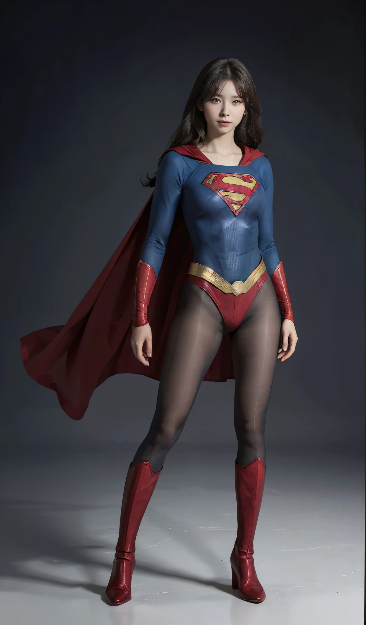 No background、(((Beautiful short haircut)))、(((Beautiful legs in black tights.)))、(((Legally express the beauty of your smile)))、((((Make the most of your original images)))、(((体にぴったりフィットするSupergirl Costume)))、(((Supergirl Costume)))、(((short and beautiful hair)))、(((suffering)))、(((Please wear black tights....、Wear red boots)))、((Best image quality、8k))、((Highest quality、8k、masterpiece:1.3))、(((Preserve background )))、Sharp focus:1.2、Beautiful woman with perfect figure:1.4、Slim Abs:1.2、Wet body:1.5、Highly detailed face and skin texture、8k