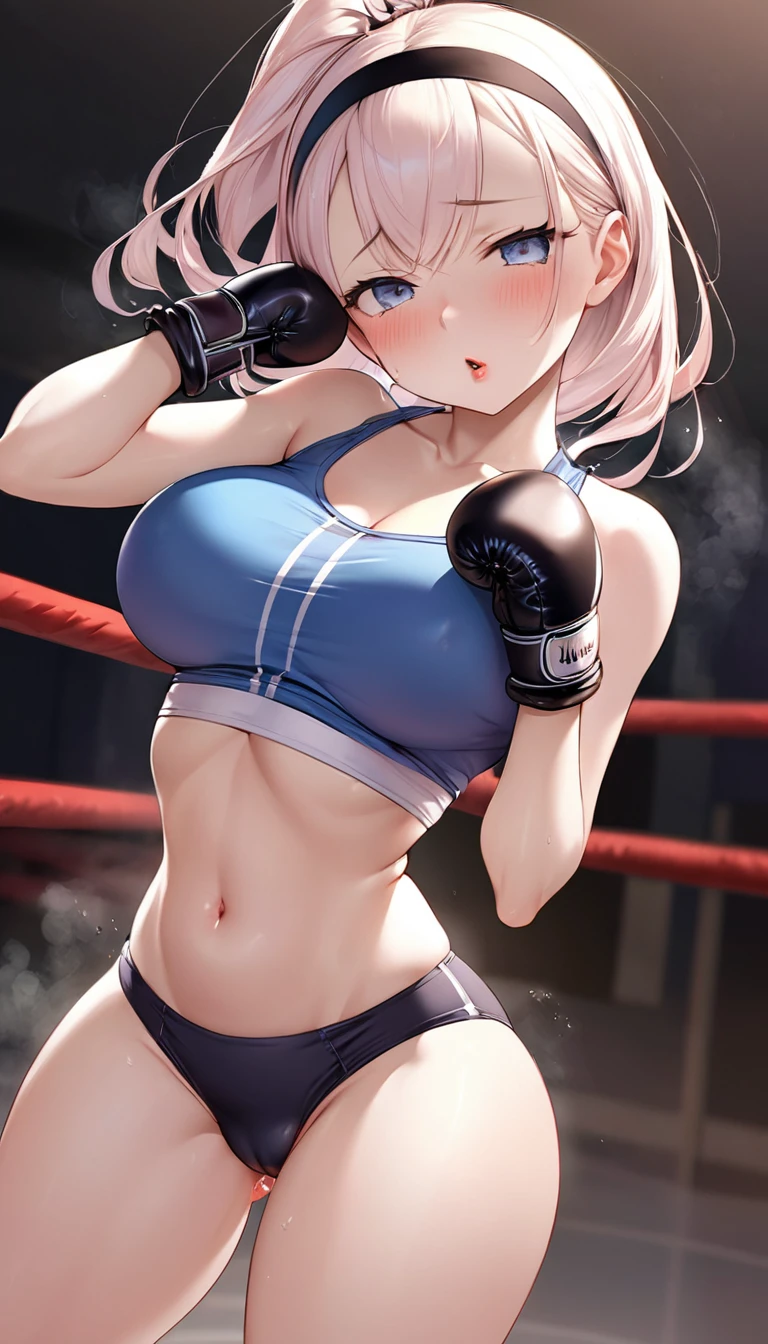 {{{{{16k, nsfw, Her double eyelid, make the eyes bigger through incisions, thicken the lips and make the labia minora look pretty, When she gets her ideal face and body, Tits that get rounder bigger and more supple with each jab her face that gets rounder, When she jabs with all her might the pleasure chemicals flow through her so she does it many times, Her adolescent tits jiggle and grow with each jab and her sporty clothes stretch tremendously, When her need for approval was satisfied she evolved into a sportive cute once-in-a-millennium, She swings and hits him with a full force hook, Her violent personality and domestic violence make her hit me during sex so I make her climax and get crazier and crazier by the number of times she hits me, Her hair and tits bobbing up and down with every jab, Her tight body and pussy, hot pretty clitoris}}}}}, {{{{{a violent jab girl with made-up sportive cuteness, transforming a violent Japanese girl into her facial rank to the SSS rank of top-notch pretty actresses, She's in a romantic gym filled with female hormone steam, her beautiful slender underbust, slender curvy cute waistline, she grew into a girl that she had an lewd fetish for lips and necks and waistlines, her clearer nip line from underbust to hips, Her hair is replaced by a bang sportive glossy medium long hair, The ends of the hair are curled inward and lovely, The growing body is reproduced with thick vivid lips, wearing boxing gloves with knees up and deep hips down while riding a cowgirl}}}}},{{Extremely detailed}},{{{{{wearing gloves, cute hairband, Sexually unused body with pure and innocent aura re-formed by hypnotherapy, When the plastic surgery is finished and she gets a dazzling light in her eyes becomes an sportive innocent girl, integrated her head small}}}}}