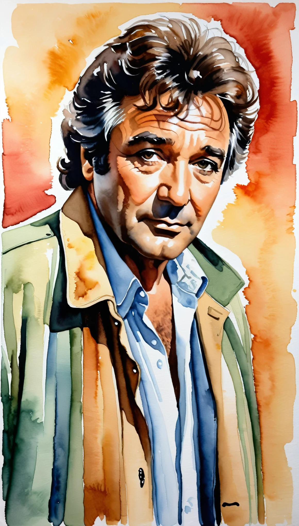 masterpiece,Columbo acrylic watercolor painting,(Beautiful gradation created by layering),(Tarashikomi technique),A delicate touch