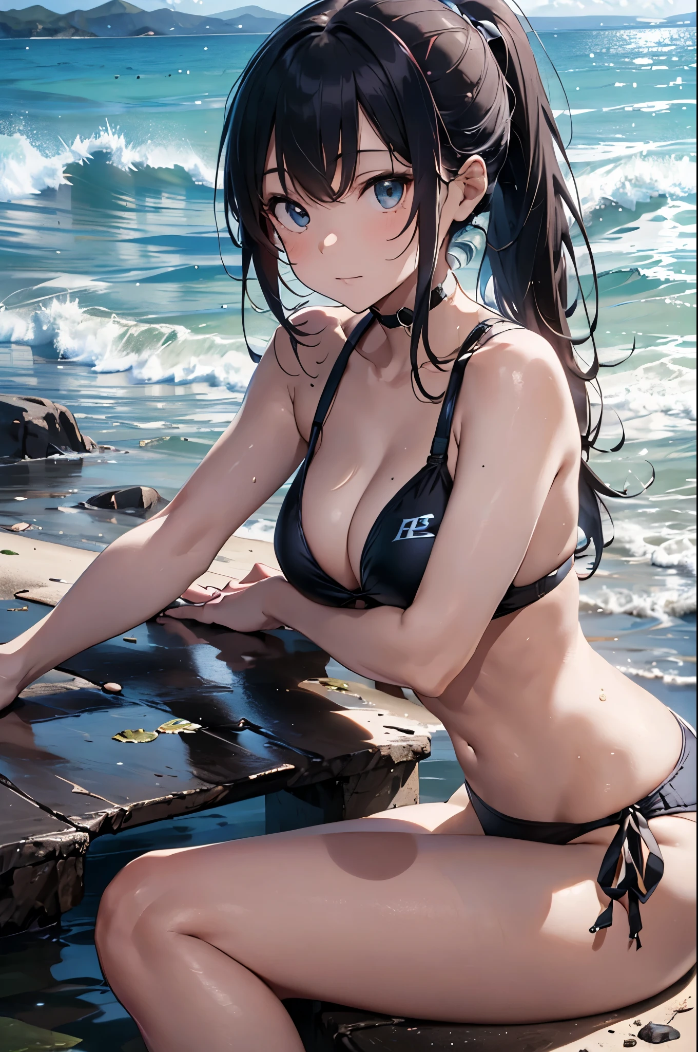 High resolution,topless、
One beautiful young woman,Light blue hair、ponytail、
(Soft Saturation:1.3), (Fair skin:1.2),
(ultra-Detailed Background, Detailed Background), Bokeh,
break'Portrait of a smiling girl.,
When viewed from the front, The composition is symmetrical,
Looking straight at you with serious eyes,
break Swimwear, White Bikini, Center of chest,
Outdoor, Sea surface, null, sunlight,Summer beach, Sandy Beach,
Strong light, Front lighting,
(:1.3), (Cowboy Shot:1.2),
Front brake angle,
View your viewers,
Dynamic pose,
sitting on the beach
Seaweed、Seaweed、Seaweed、Seaweed、Seaweed、Seaweed、Seaweed、