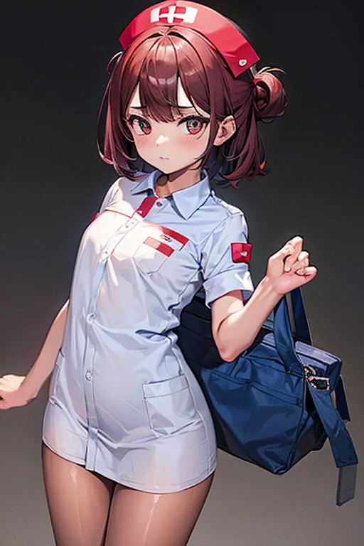 girl in a transparent nurse uniform