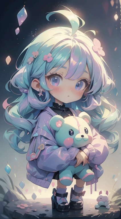 anime!! 90s kawaii anime! Pastel Plush Toy! Iridescent