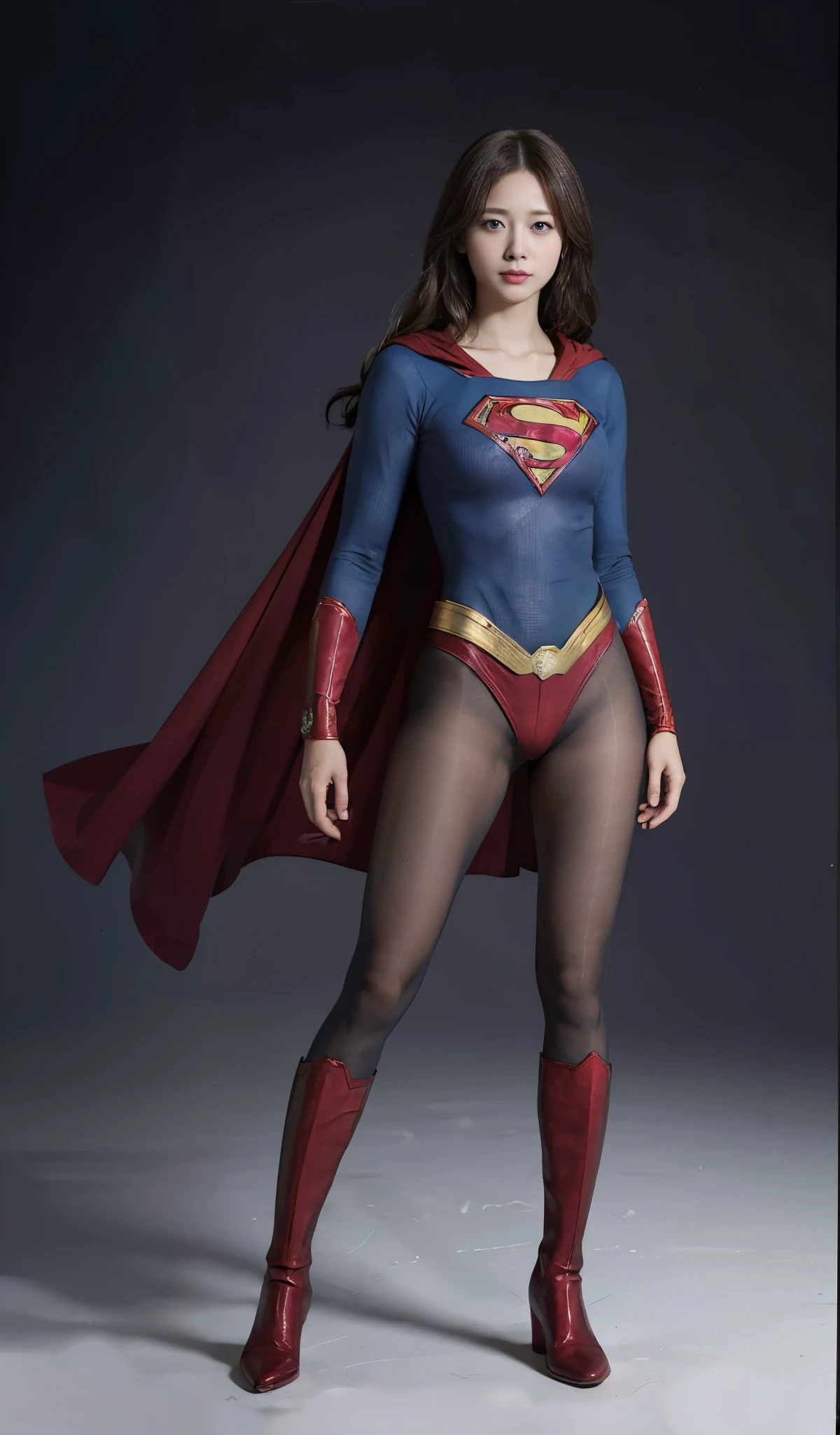 No background、(((Beautiful short haircut)))、(((Beautiful legs in black tights.)))、(((Legally express the beauty of your smile)))、((((Make the most of your original images)))、(((体にぴったりフィットするSupergirl Costume)))、(((Supergirl Costume)))、(((short and beautiful hair)))、(((suffering)))、(((Please wear black tights....、Wear red boots)))、((Best image quality、8k))、((Highest quality、8k、masterpiece:1.3))、(((Preserve background )))、Sharp focus:1.2、Beautiful woman with perfect figure:1.4、Slim Abs:1.2、Wet body:1.5、Highly detailed face and skin texture、8k