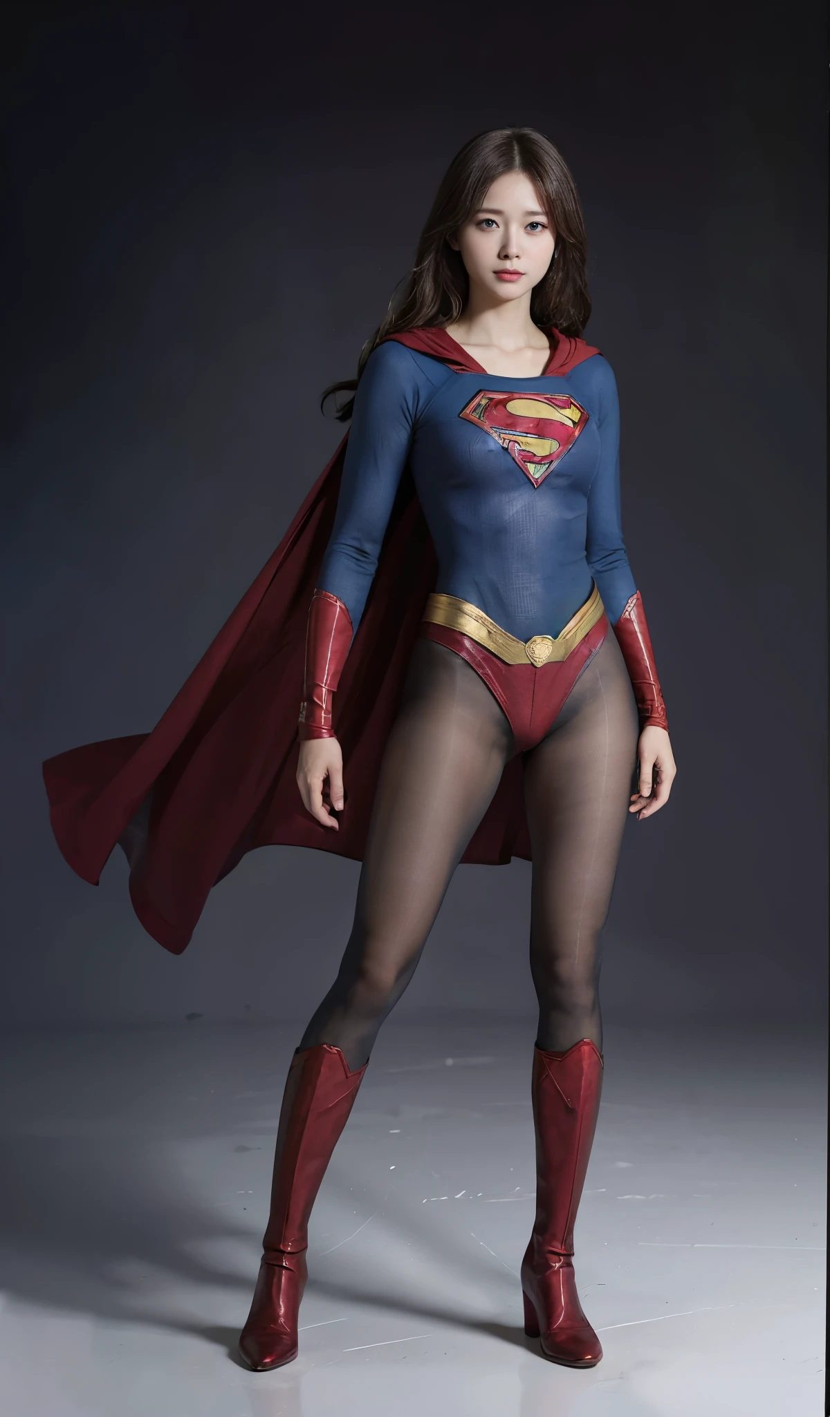 No background、(((Beautiful short haircut)))、(((Beautiful legs in black tights.)))、(((Legally express the beauty of your smile)))、((((Make the most of your original images)))、(((体にぴったりフィットするSupergirl Costume)))、(((Supergirl Costume)))、(((short and beautiful hair)))、(((suffering)))、(((Please wear black tights....、Wear red boots)))、((Best image quality、8k))、((Highest quality、8k、masterpiece:1.3))、(((Preserve background )))、Sharp focus:1.2、Beautiful woman with perfect figure:1.4、Slim Abs:1.2、Wet body:1.5、Highly detailed face and skin texture、8k