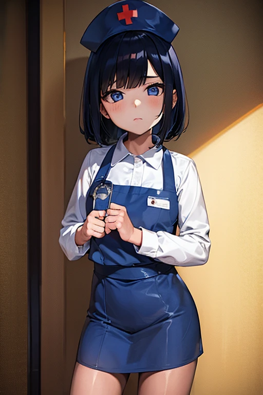 girl in a transparent nurse uniform