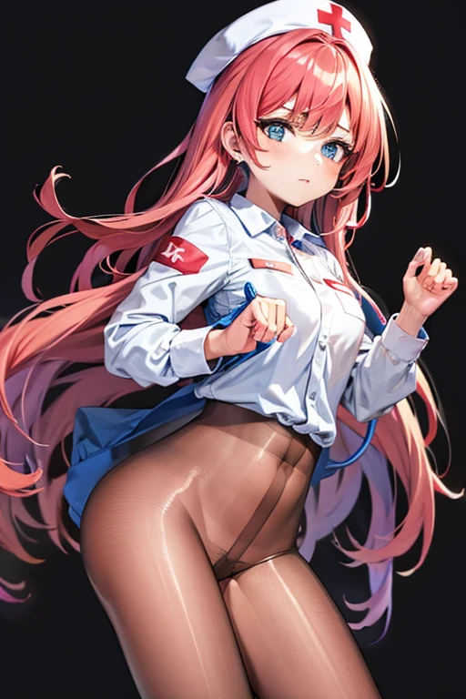 girl in a transparent nurse uniform